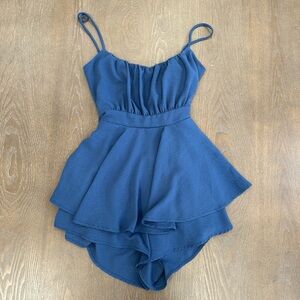 Windsor Blue Flowy Romper